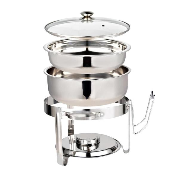 Rechaud Redondo Banho Maria Aço Inox Brinovar 5 Litros Imagem de Rechaud Redondo Banho Maria Aço Inox Brinovar 5 Litros