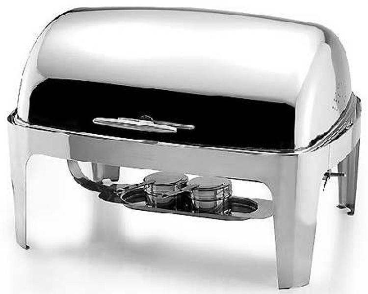 Imagem de Rechaud retangular chafing dish 9 litros tampa basculante aço inox - Trovy