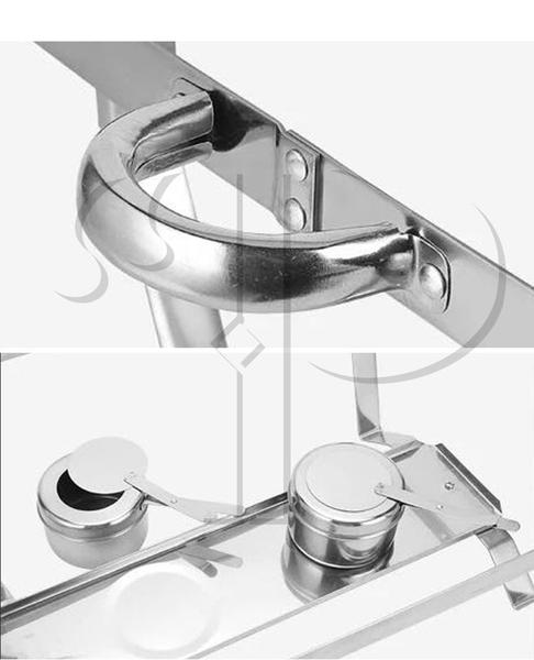 Imagem de Rechaud Retangular Inox 9 L 2 Cubas 1/2x65mm Tampa Removível