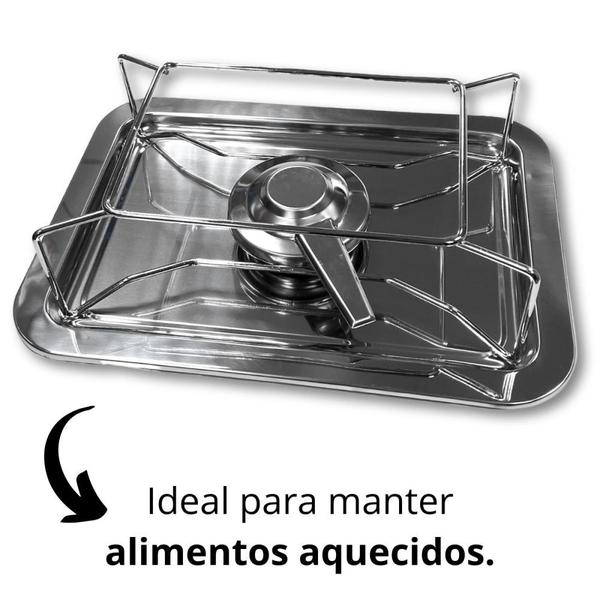 Imagem de Rechaud Retangular Sem Placa Difusora Aco Inox  Forma 