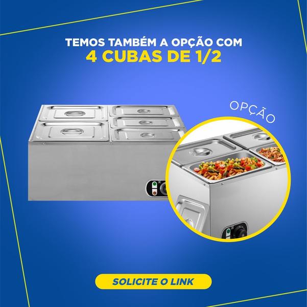 Réchaud térmico elétrico 4 cubas buffet banho maria ZPBF04E - ZEPPER Imagem de Réchaud térmico elétrico 4 cubas buffet banho maria ZPBF04E