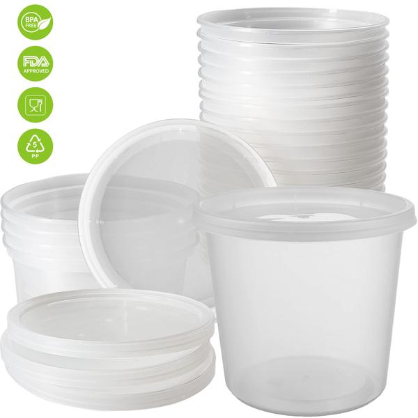 Imagem de Recipiente de armazenamento de alimentos DuraHome Deli 700mL 30 conjuntos com tampas