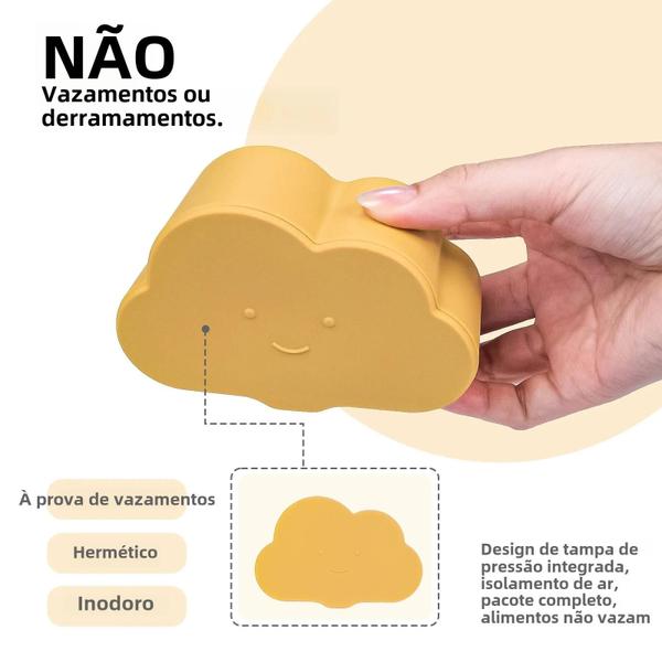 Imagem de Recipiente De Armazenamento De Alimentos Para Bebê De Silicone Com Nuvem Fofa Sem BPA Caixa De