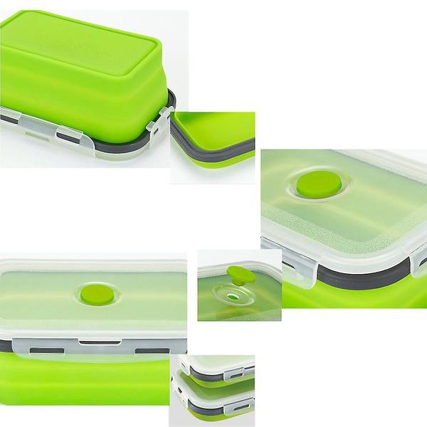 Imagem de Recipiente dobrável de silicone para alimentos Bento Box Lunch Box 350/500/