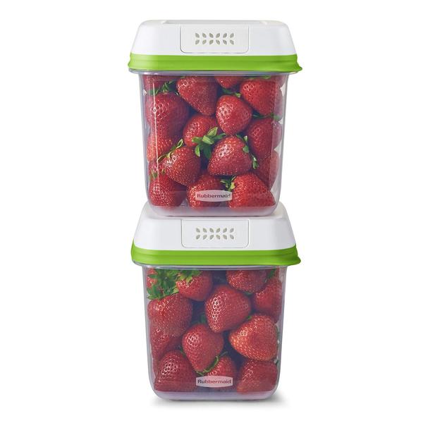 Imagem de Recipiente para alimentos Rubbermaid FreshWorks Saver 1,7 L, conjunto de 2