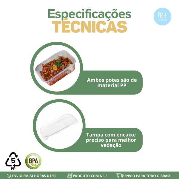 Imagem de Recipiente Para Armazenar Alimentos 500ml + 750ml - 24 Unidades