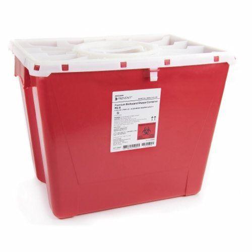 Imagem de Recipiente para objetos cortantes McKesson Prevent 13-1/2 A x 17-3/10 L X 13 L polegadas 8 galões vermelho 1 cada por McKesson (pacote com 6)