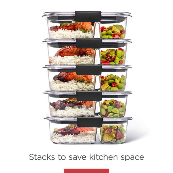 Imagem de Recipientes de armazenamento de alimentos Rubbermaid Brilliance 680ml, pacote com 2