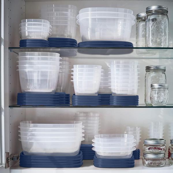 Imagem de Recipientes de armazenamento de alimentos Rubbermaid EasyFindLids de 42 peças