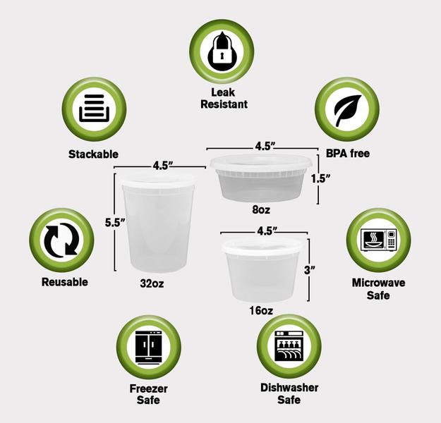 Imagem de Recipientes de armazenamento de alimentos SafeWare Deli 60 Set (240 mL-20, 480 mL-20, 960 mL-20)