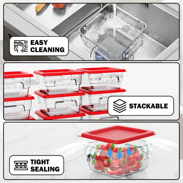 Imagem de Recipientes de armazenamento de alimentos SVKLHY 4QT (3,8 L) x 10 com tampas NSF