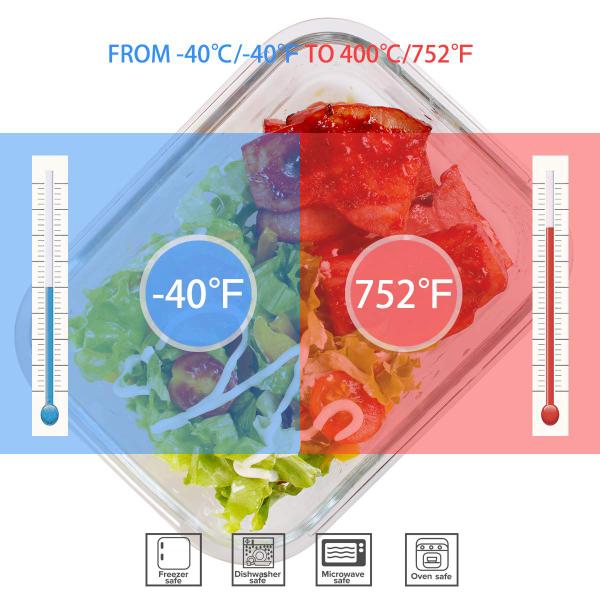 Imagem de Recipientes de vidro para armazenamento de alimentos AILTEC, conjunto de 18 peças com tampas