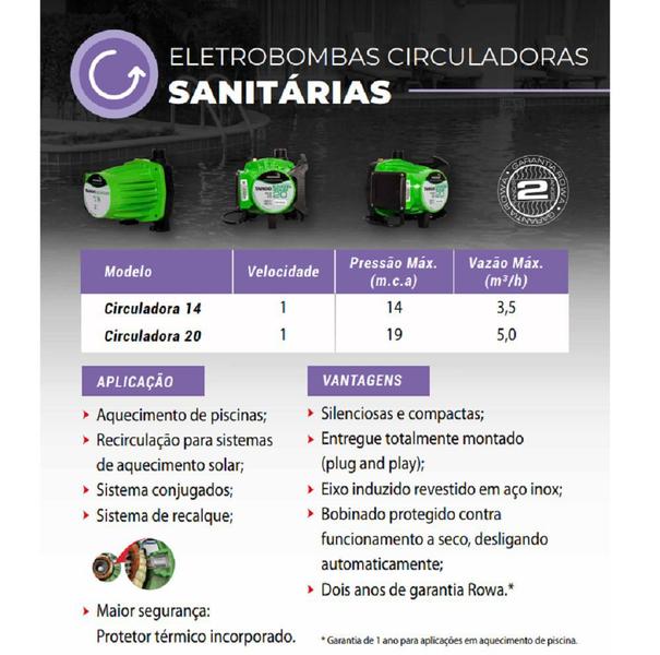 Recirculadora 14 Rowa - 220V - Monofásica Imagem de Recirculadora 14 Rowa - 220V - Monofásica