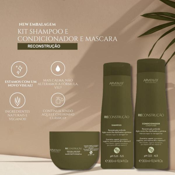 Imagem de Reconstrução Shampoo Condicionador Mascara 500g - Arvensis