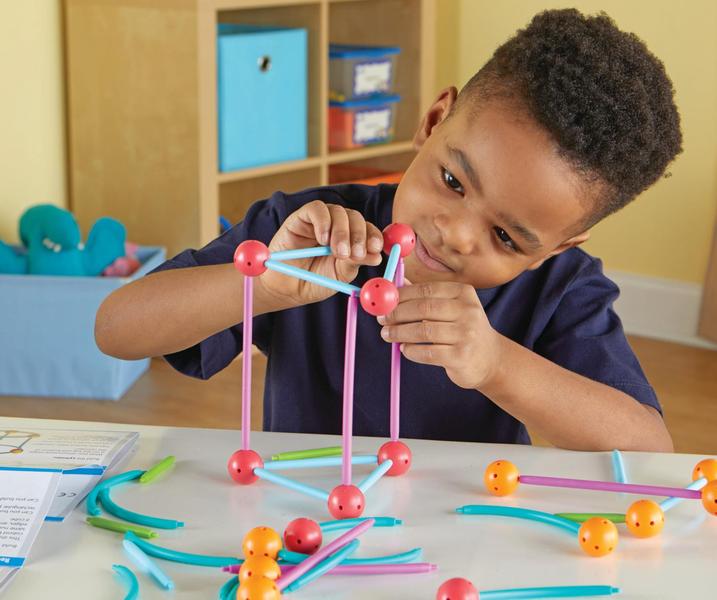 Imagem de Recursos de aprendizagem de brinquedos STEM STEM  STEM Explorers Geomakers (58 peças)