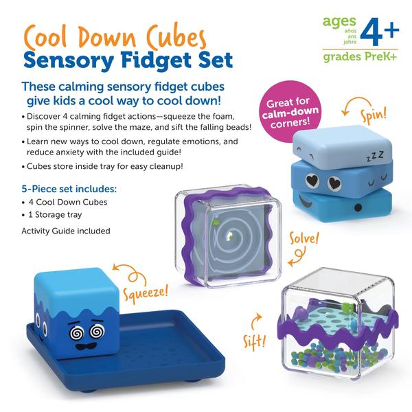 Imagem de Recursos de aprendizagem do Sensory Fidget Set Cool Down Cubes Kids 4+