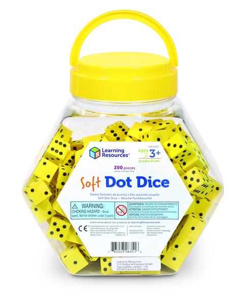 Imagem de Recursos de aprendizagem do Soft Dot Dice Set 200 unidades para maiores de 3 anos