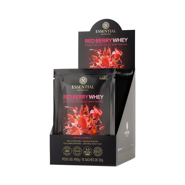 Red Berry Whey Display (450g) Essential Nutrition Imagem de Red Berry Whey Display (450g) Essential Nutrition