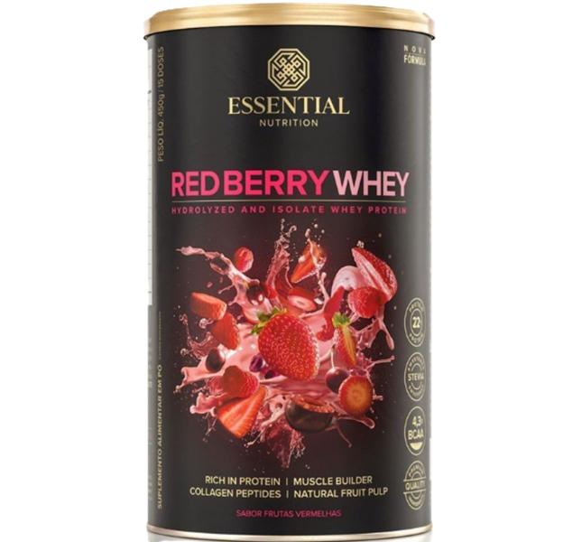 Imagem de Red Berry Whey Protein Iso Hidro 450g Essential Nutrition