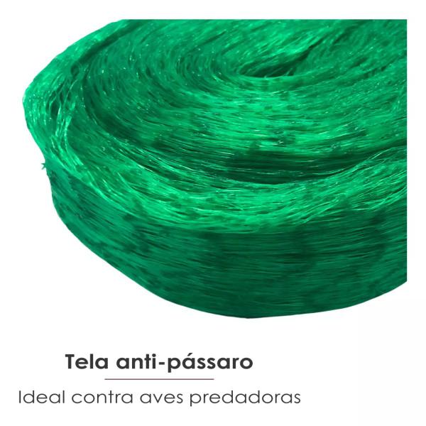 Imagem de Rede Anti-pássaros Tela Proteção Viveiro Plantação Verde