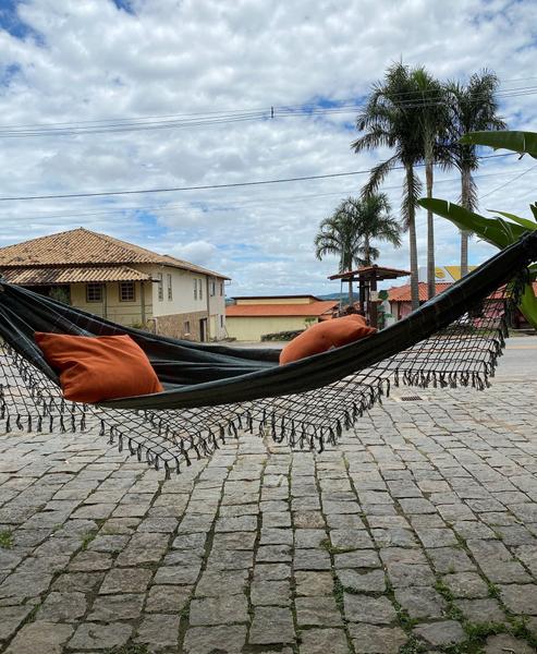 Imagem de Rede Artesanal para Dormir e Desanco Decoração de Jardim E Varanda Com 1 Capa Almofada