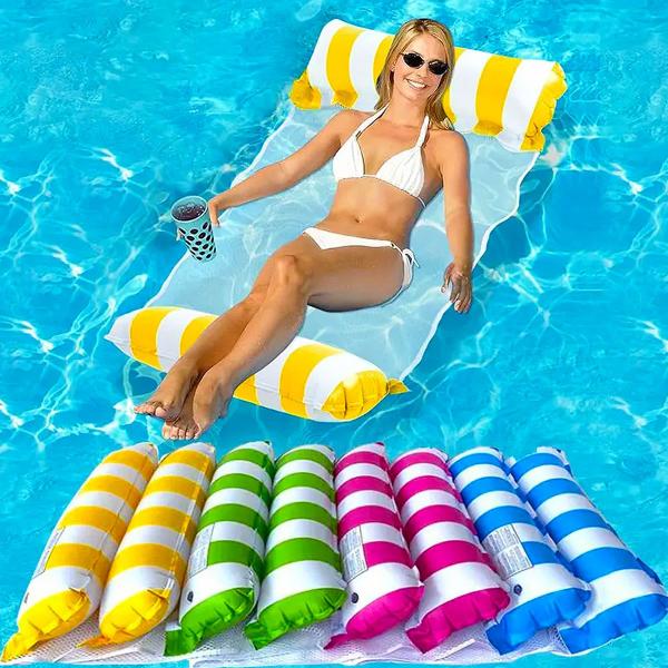 Rede Bóia Flutuante Piscina Cama Inflável Colchão Reclinável - Armarinhos BS Imagem de Rede Bóia Flutuante Piscina Cama Inflável Colchão Reclinável