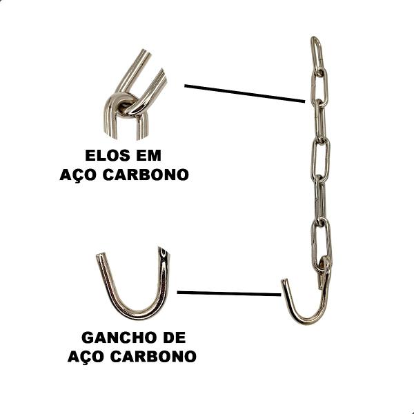 Imagem de Rede Casal de Dormir Descanso Balanço + Corrente Extensora Niquelada Alongadora 40cm Extensor