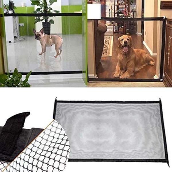 Imagem de Rede Cerca Para Pets Cachorros Gatos E Crianças Tela Protetora Para Escadas E Portas Flexivel Removíve l 1,10cm larg x 0,79cm Cm