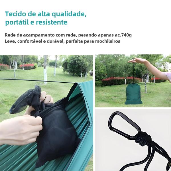 Imagem de Rede De Acampamento Ao Ar Livre Leve Para 2 Pessoas 2.8x1.4m Rede Mosquiteira Correias De Árvore