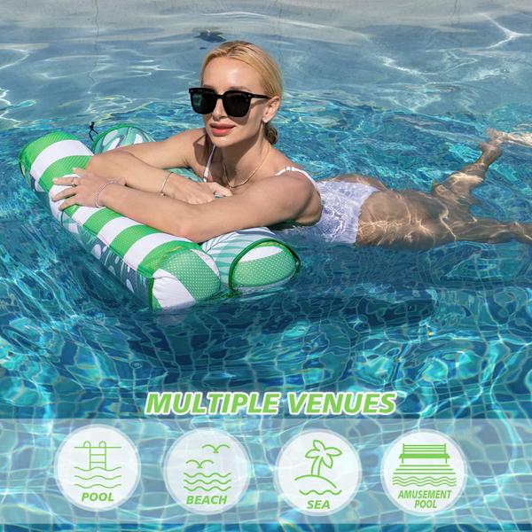 Imagem de Rede de água Pool Float WERNNSAI inflável para adultos verde