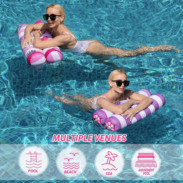 Imagem de Rede de água Pool Float WERNNSAI para adultos, pacote com 2 unidades com travesseiro