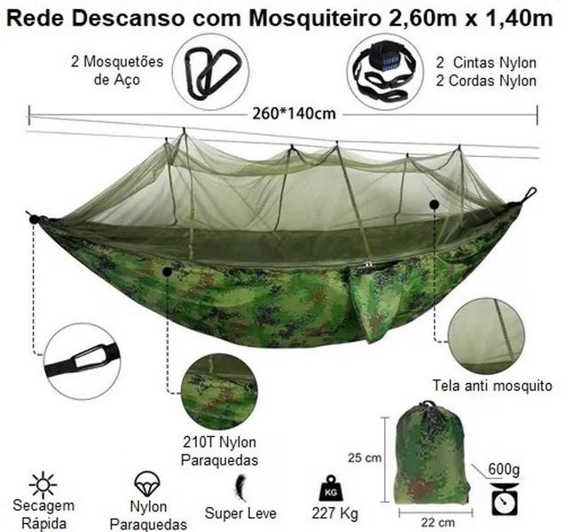 Imagem de Rede De Descanso Com Tela Mosquiteiro Camping Trilha Pesca