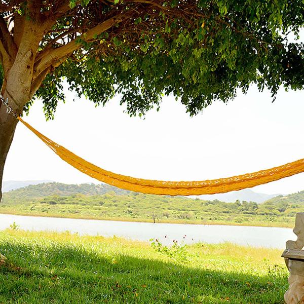 Rede De Dormir Camping Nylon Impermeável Tarrafa Amarela - Canto Das Redes Imagem de Rede De Dormir Camping Nylon Impermeável Tarrafa Amarela