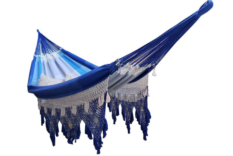 Rede De Dormir Casal Luxo 100% Algodão King Size SUPREMA AZUL Jaguaruana - ArtesãoNato Imagem de Rede De Dormir Casal Luxo 100% Algodão King Size SUPREMA AZUL Jaguaruana
