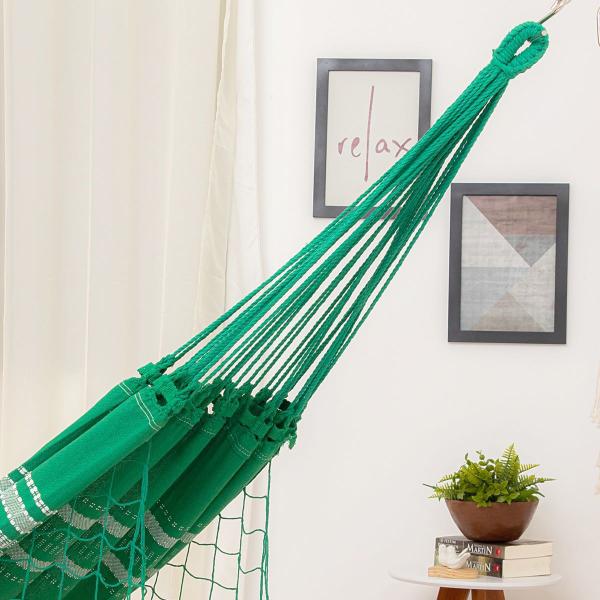 Rede de Dormir Casal Pernambucana Verde - REDESDEDORMIR.COM Imagem de Rede de Dormir Casal Pernambucana Verde