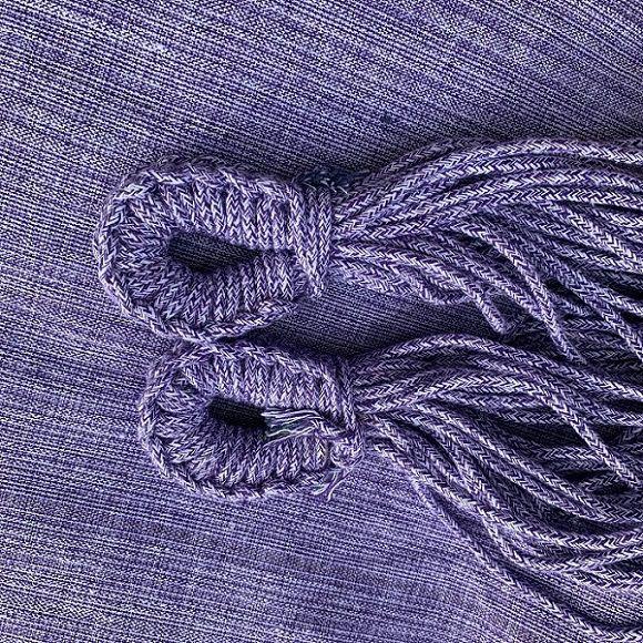 Imagem de Rede de Dormir Jeans com Varanda Macramé