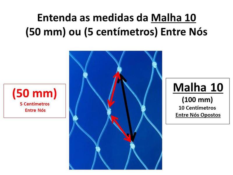 Imagem de Rede de Pesca Malha 10 Fio 0,50 1,60 Altura Comp. 50 Metros Boia Isopor Rede Pronta Profissional