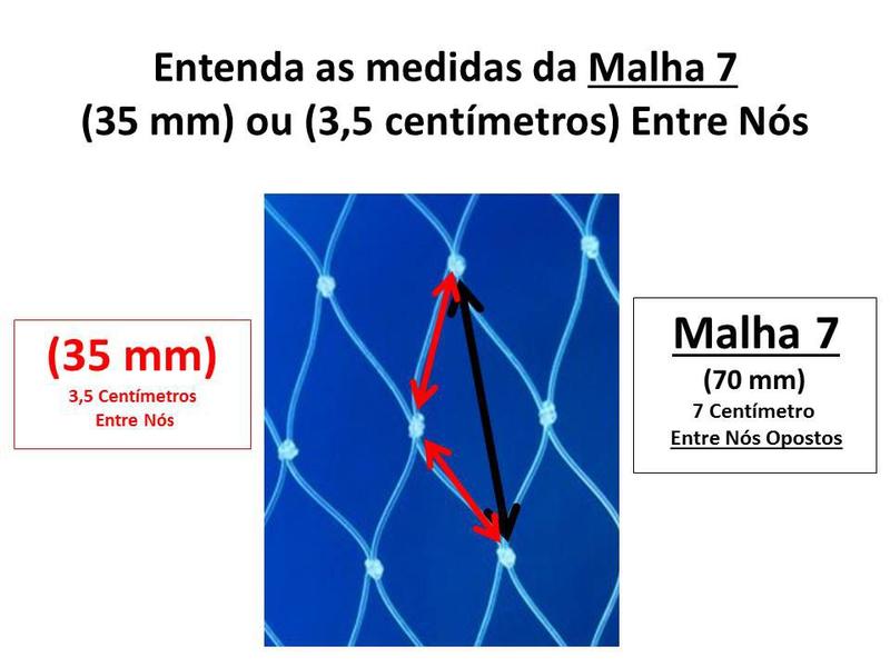 Imagem de Rede de Pesca Malha 7 Fio 0,40 1,68 Altura Comp. 50 Metros Boia Isopor Rede Pronta Profissional