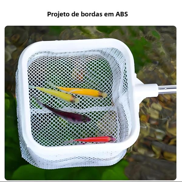 Imagem de Rede de Pesca para Aquário com Alça Extensível e Ventosa - Para Limpeza