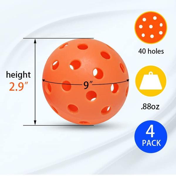 Imagem de Rede de Pickleball Portátil 4 Paletas + Bolas + Bolsa - Resistente (Laranja)