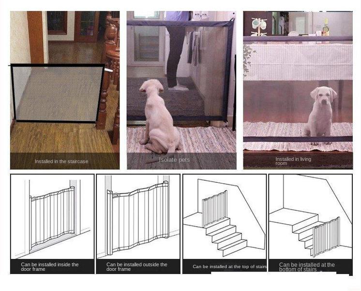 Imagem de Rede de proteção dobrável para obstáculos para animais de estimação Wokex 110x75cm