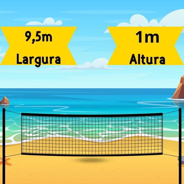 Imagem de Rede De Volei 9,5Mts 4 Lonas Algodao Fio 2Mm Sports Mania