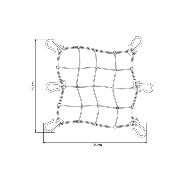 Imagem de Rede Elástica de Contenção de Carga Para Moto Tramontina 6 Ganchos 35x35cm