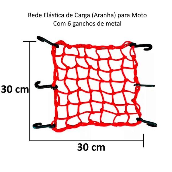 Imagem de Rede Elástica Moto E Bike Bagageiro Aranha Redinha 30 X 30