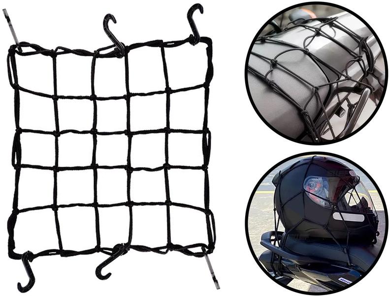 Rede Elástica Tipo Aranha Para Mala Capacete Bagageiro Com Ganchos Plásticos 35x35 Brasfort Imagem de Rede Elástica Tipo Aranha Para Mala Capacete Bagageiro Com Ganchos Plásticos 35x35 Brasfort
