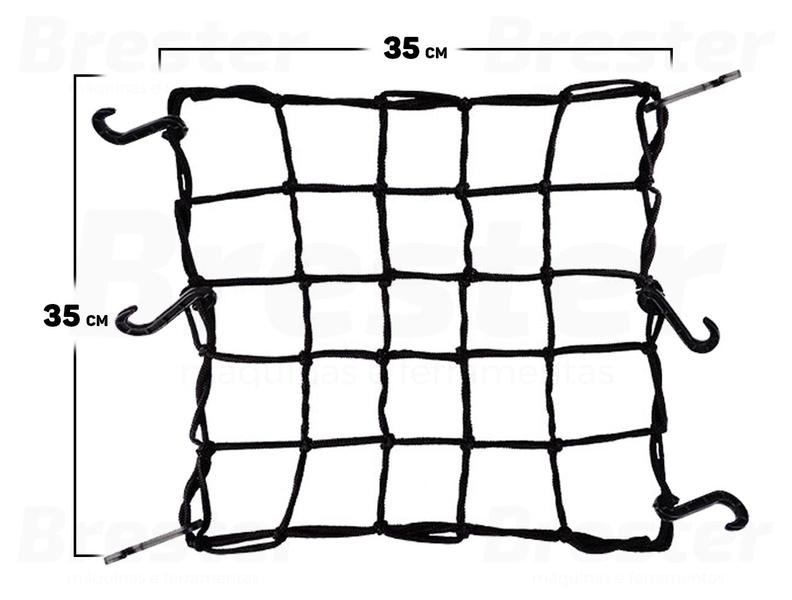 Rede Elástica Tipo Aranha Para Mala Capacete Bagageiro Com Ganchos Plásticos 35x35 Brasfort Imagem de Rede Elástica Tipo Aranha Para Mala Capacete Bagageiro Com Ganchos Plásticos 35x35 Brasfort