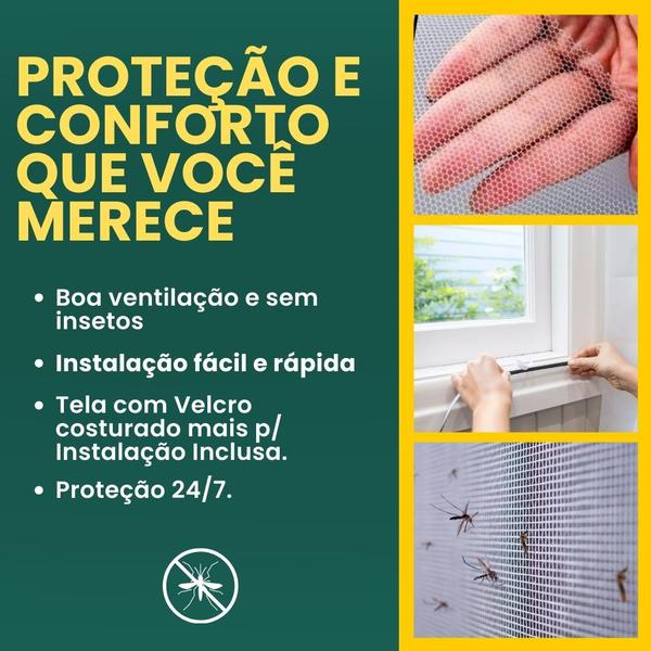 Imagem de Rede Mosquiteiro  Janela Fácil Instalação tiras autocolantes  - 0,90X0,60