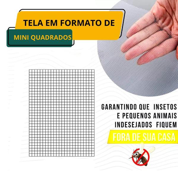 Imagem de Rede Mosquiteiro  Janela Fácil Instalação tiras autocolantes  - 1,09X0,87