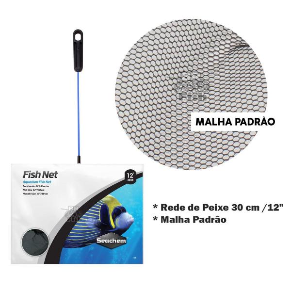 Imagem de Rede Para Peixes Aquários Seachem Fish Net 30Cm Malha Padrão