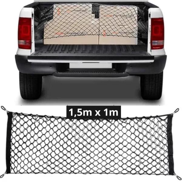 Imagem de Rede Tela Organizadora Caçamba Pickup 1m X 1,5m Ranger Toro Hilux S10